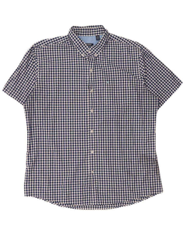 IZOD Kortærmet Herreskjorte XL Blå Gingham Bomuld