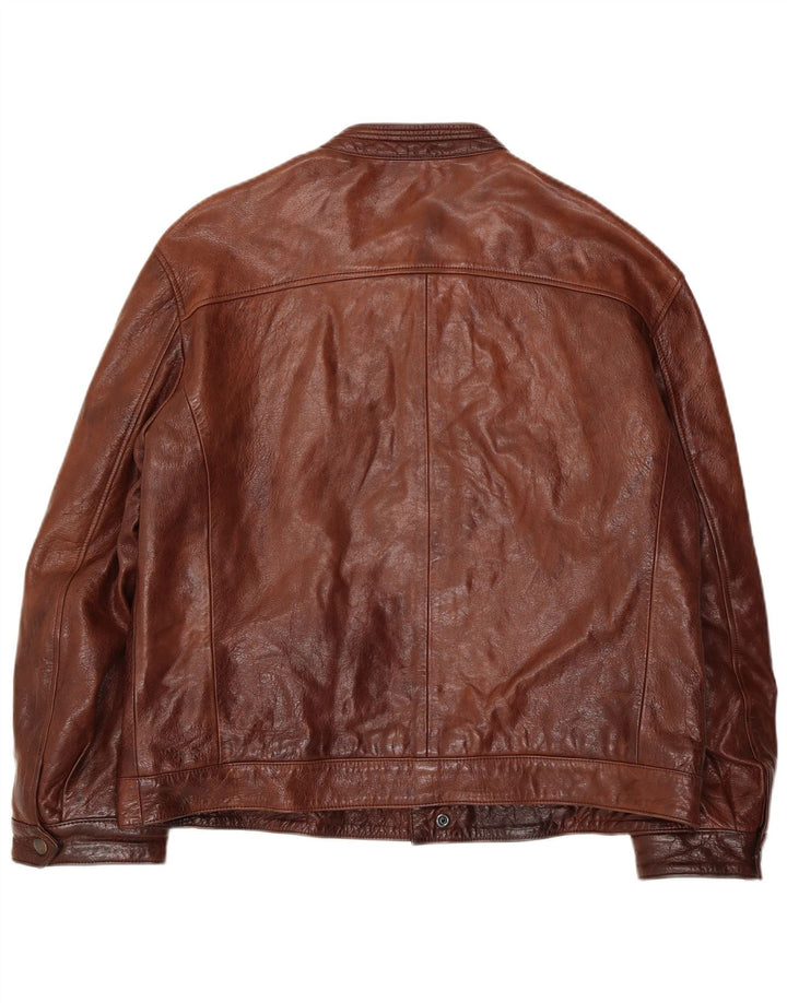Vintage Herre Læderjakke UK 38 Medium Brun Læder