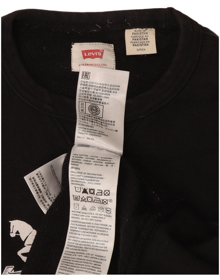 Levi's Mens Graphic Sweatshirt Jumper Small Black Cotton