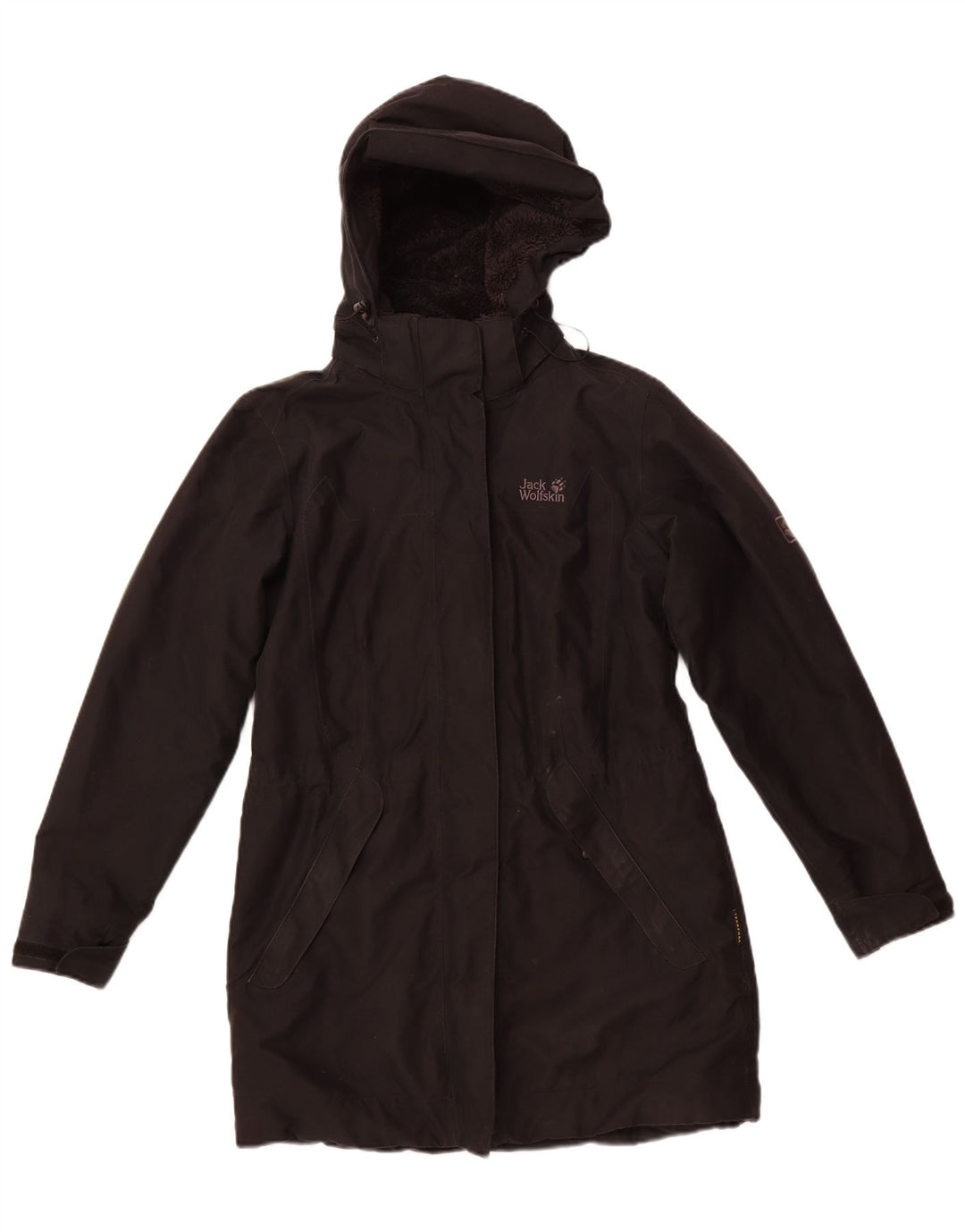 JACK WOLFSKIN Womens Hooded Windbreaker Jacket UK 12/14 Medium Black