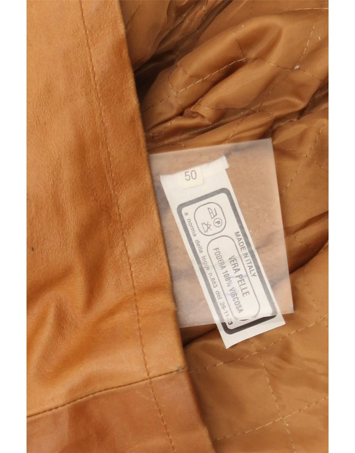 Jaqueta de couro masculina vintage IT 40 grande marrom