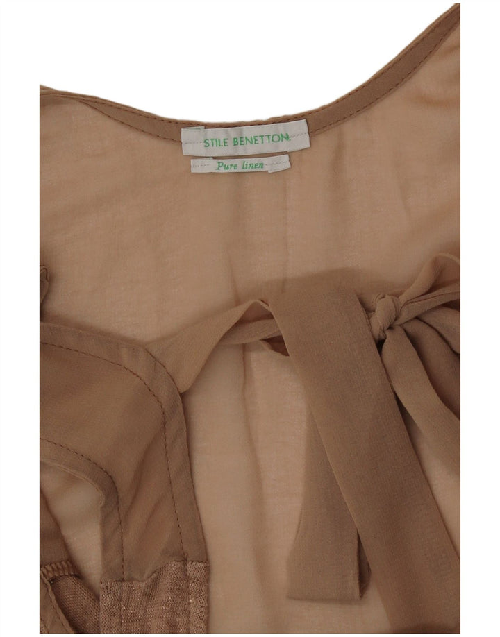 Canotta da donna Benetton UK 12 Lino beige medio