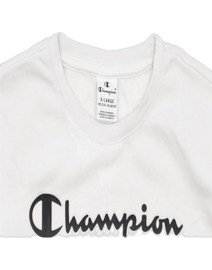 CHAMPION Boys Graphic Sweatshirt Jumper 13-14 Years XL Black Colourblock | Vintage | Thrift | Second-Hand | Used Clothing | Messina Hembry 