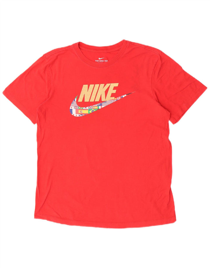 Nike Mens Graphic T-Shirt Top Medium Red Cotton