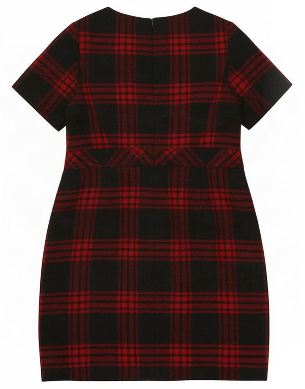 Hobbs Robe fourreau pour femme UK 46 Large laine à carreaux rouge
