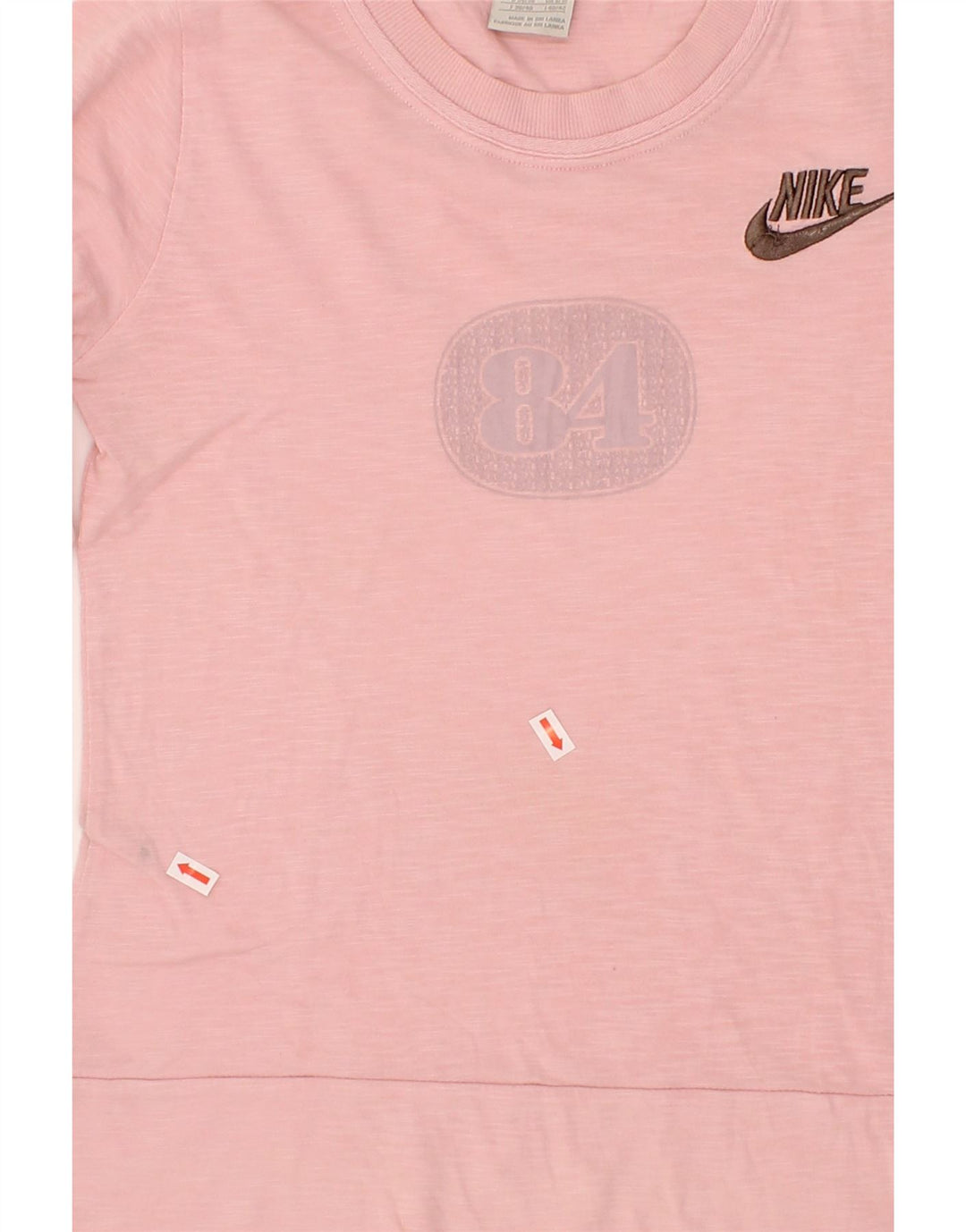 NIKE Womens Graphic Top Long Sleeve UK 8/10 Small Pink Vintage Nike and Second-Hand Nike from Messina Hembry 