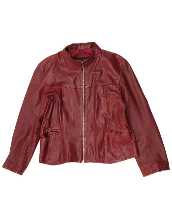 Giacca in Pelle Donna Lavorazione Artigiana IT 46 Large Bordeaux