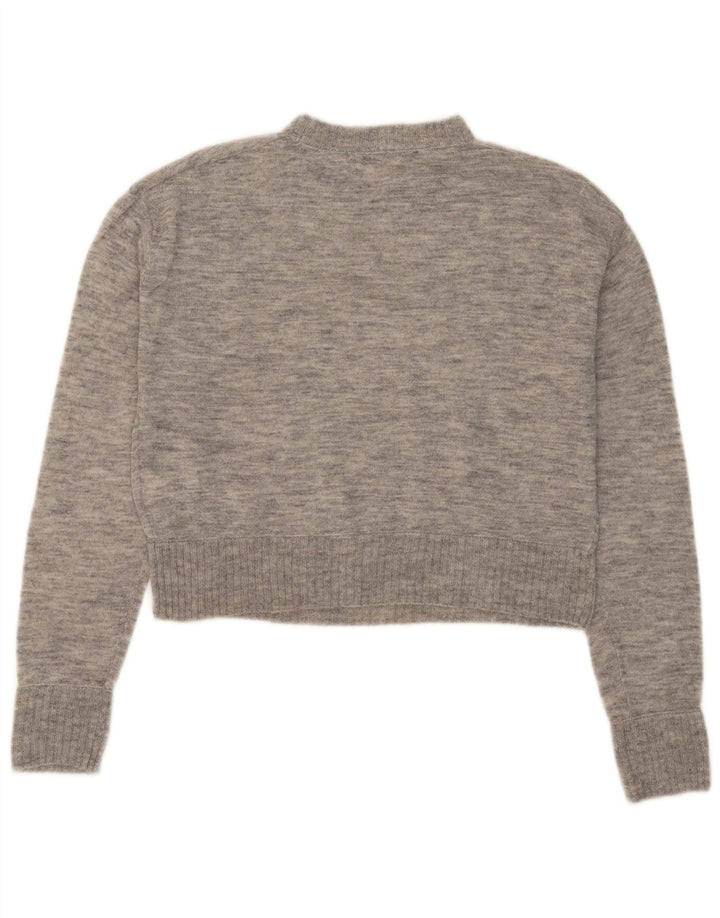 Zara Womens Oversized Turtle Neck Jumper Sweater UK 10 Small Grey Wool