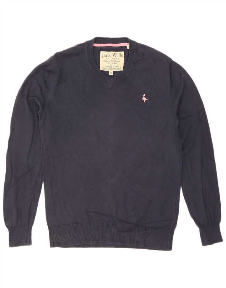 JACK WILLS Herre V-hals sweater Medium Marineblå Bomuld
