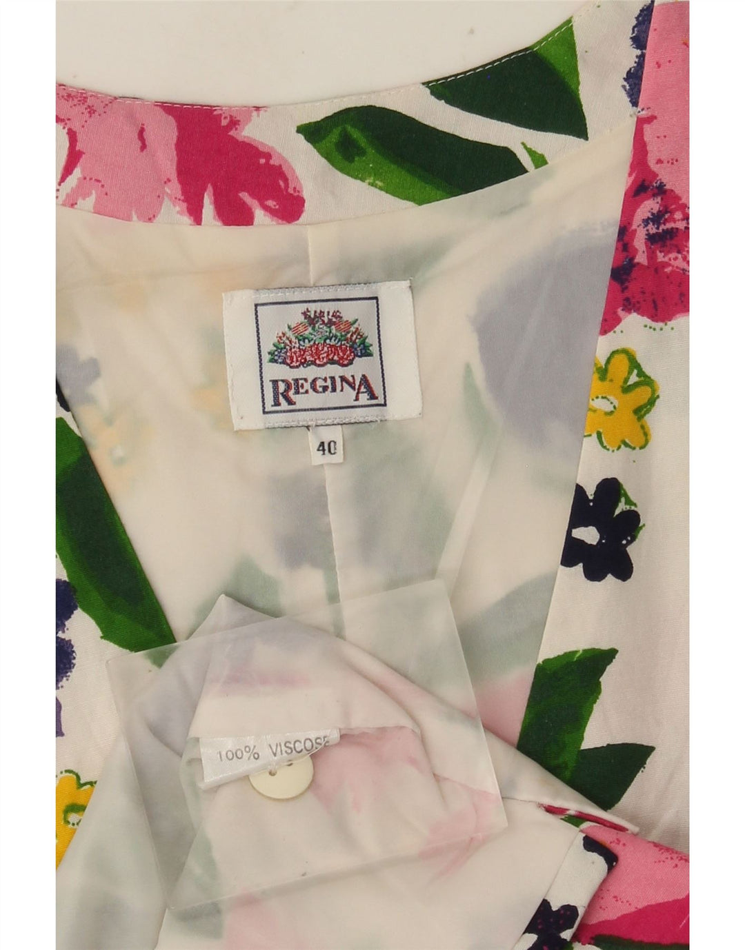 Regina Womens Waistcoat EU 40 Medium White Floral Viscose