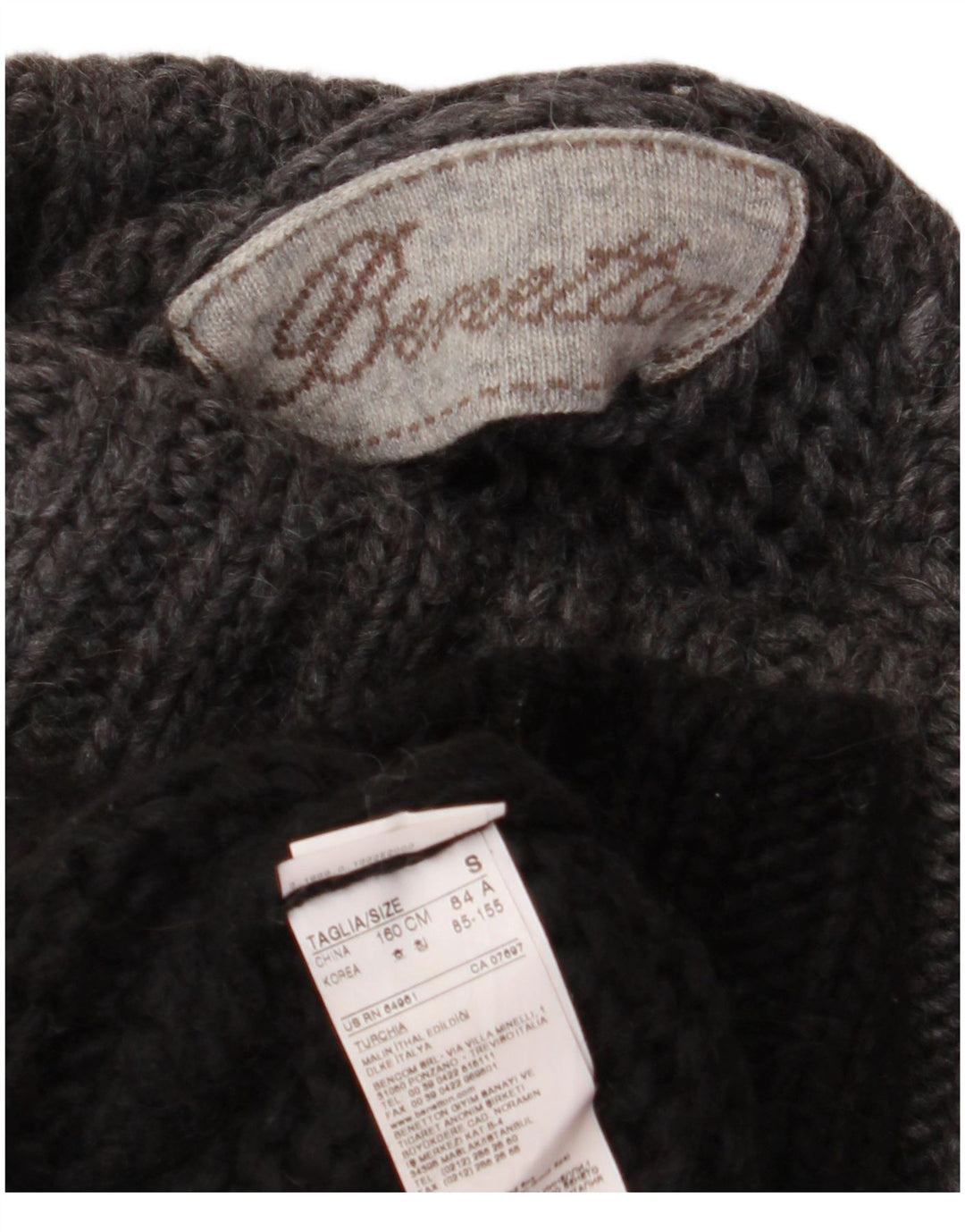Benetton Womens Batwing Roll Neck Jumper Sweater UK 10 Small Black
