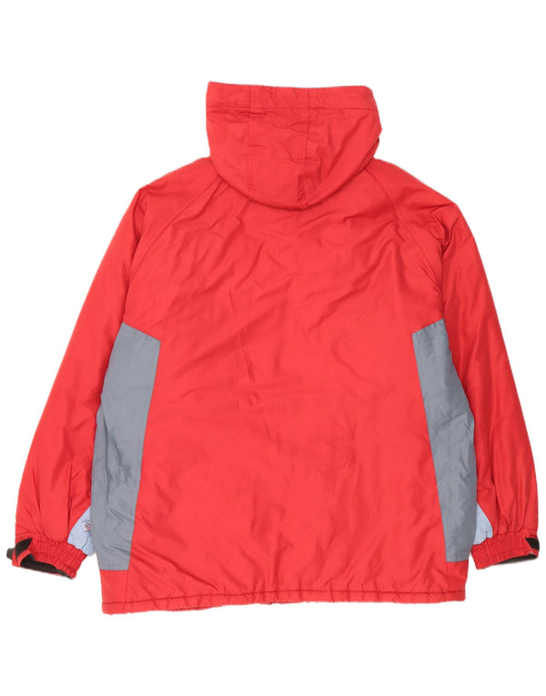 Giacca da sci con cappuccio da uomo Brugi UK 40 Large in nylon color block rosso
