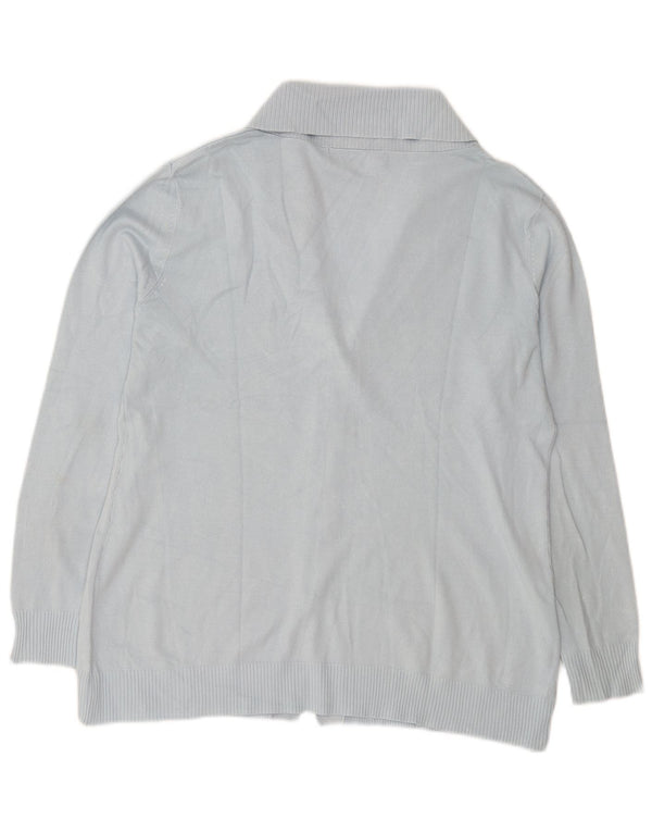 Suéter cardigã feminino Zara Reino Unido 16 grande rayon azul
