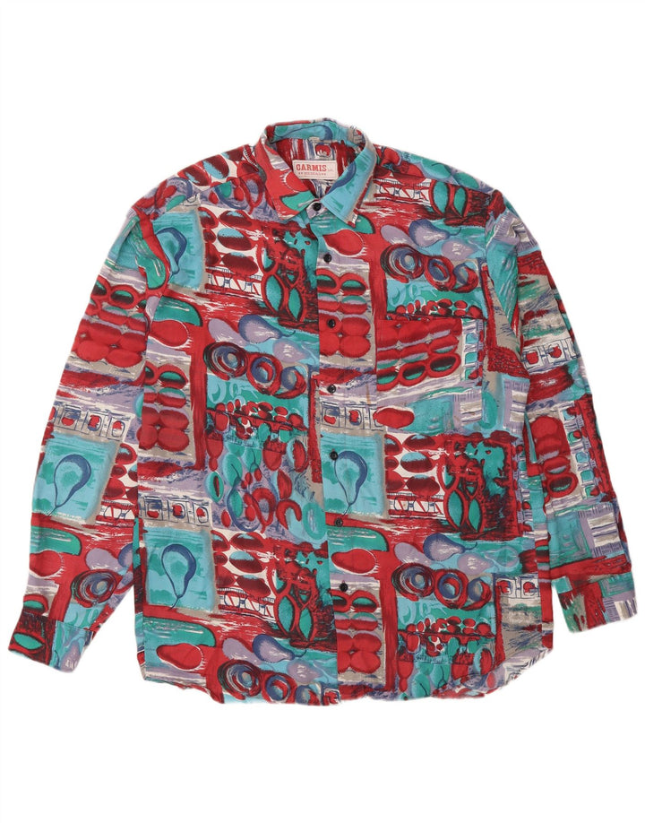 Vintage Mens Abstract Pattern Shirt Small Multicoloured