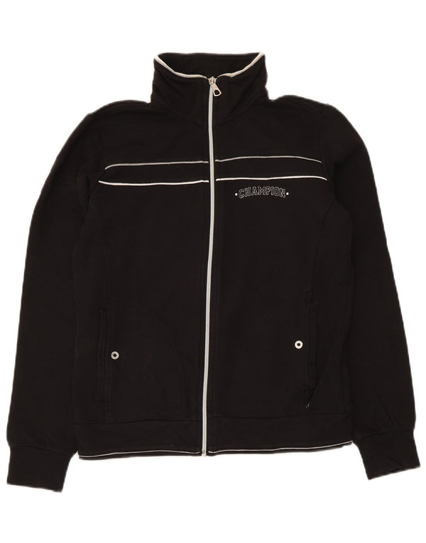 Champion Damen-Trainingsanzug-Oberteil, UK-Größe 10, Größe S, schwarze Baumwolle