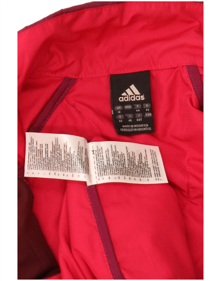 Adidas Womens Liner Padded Jacket UK 16 Large Burgundy Polyester
