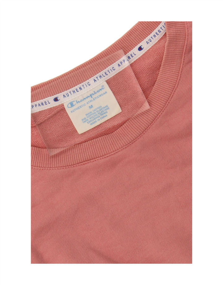 CHAMPION Womens Oversized Crop Sweatshirt Jumper UK 14 Medium Pink Vintage Champion and Second-Hand Champion from Messina Hembry 