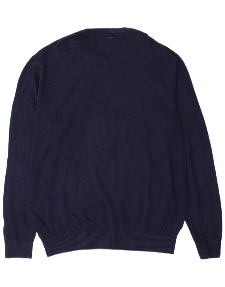Joules Mens Crew Neck Jumper Sweater Large Navy Blue Cotton