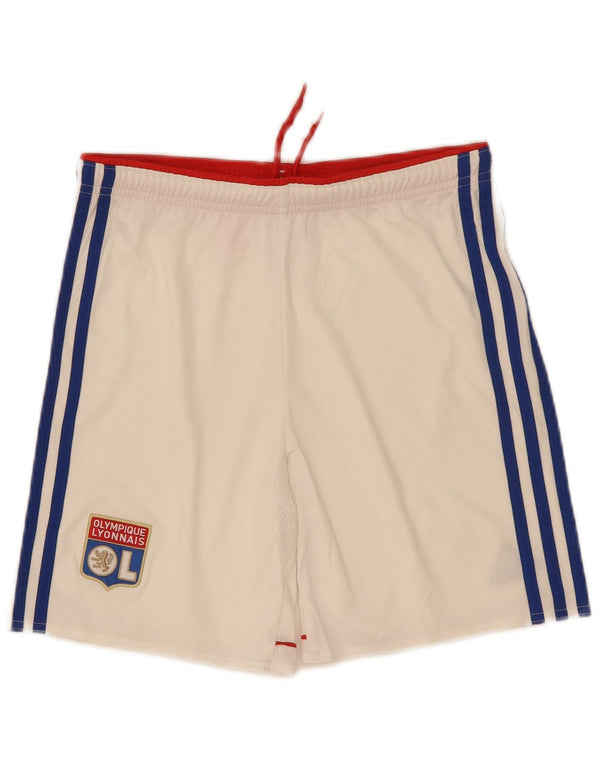 Adidas Boys Olympique Lyonnais Sport Shorts 11-12 Years White Polyester