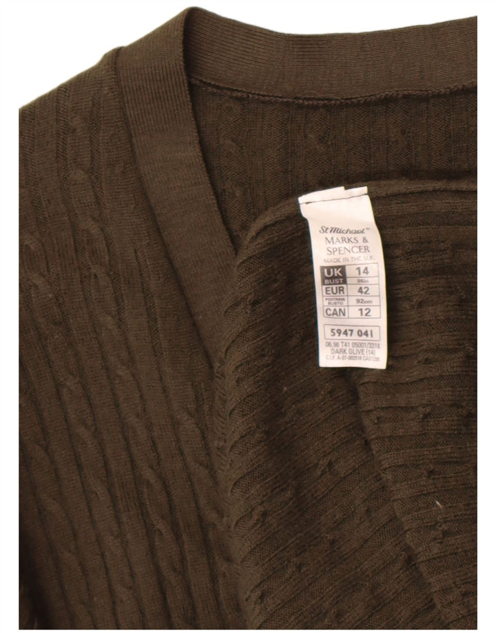 Marks & Spencer Womens St. Michael Cardigan Sweater UK 14 Large Khaki