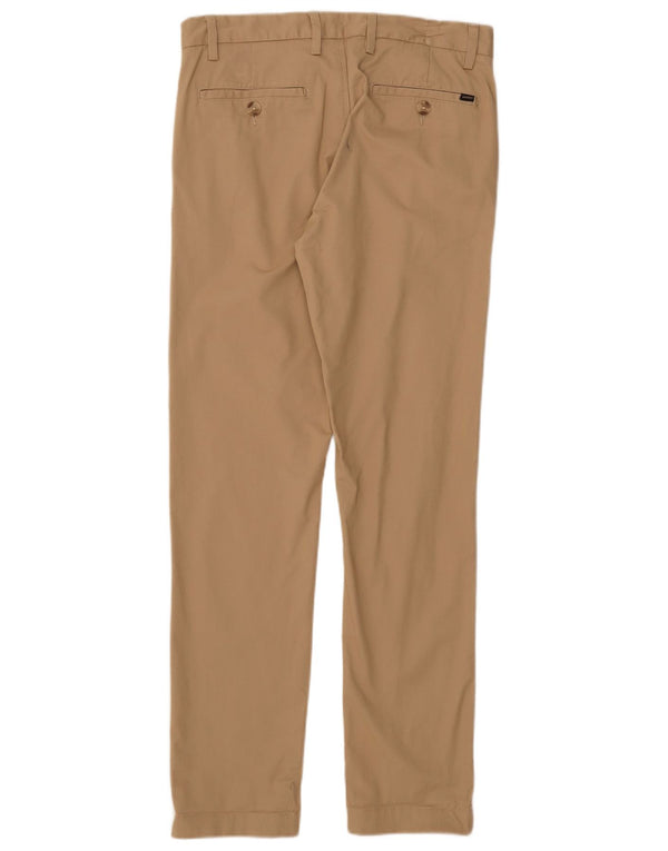 Superdry Mens Straight Chino Trousers W32 L32 Beige Cotton
