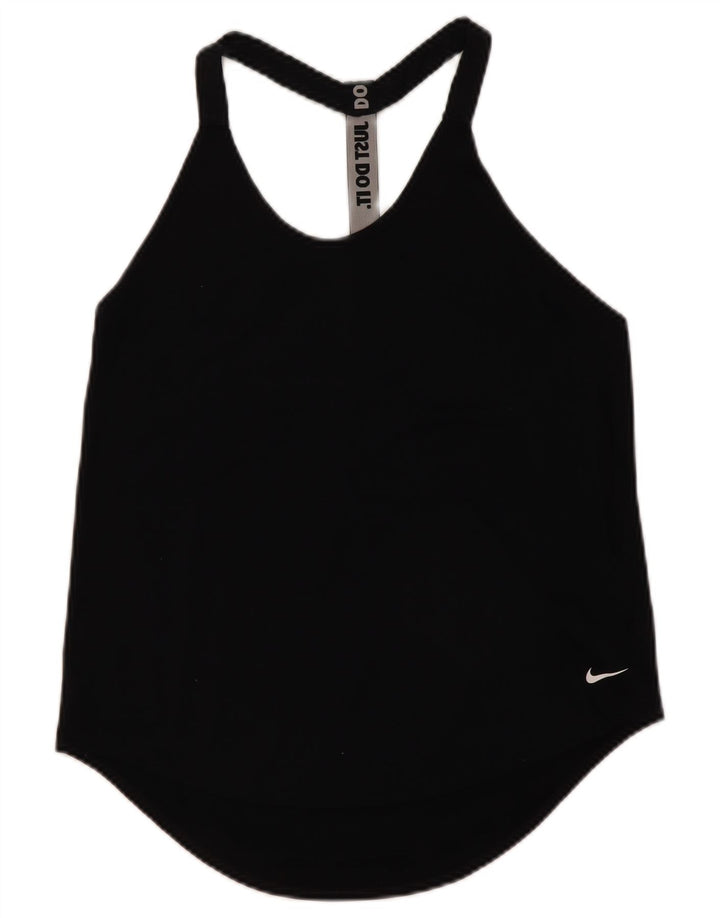 Canotta grafica Nike Dri Fit da donna UK 12 medio nero poliestere