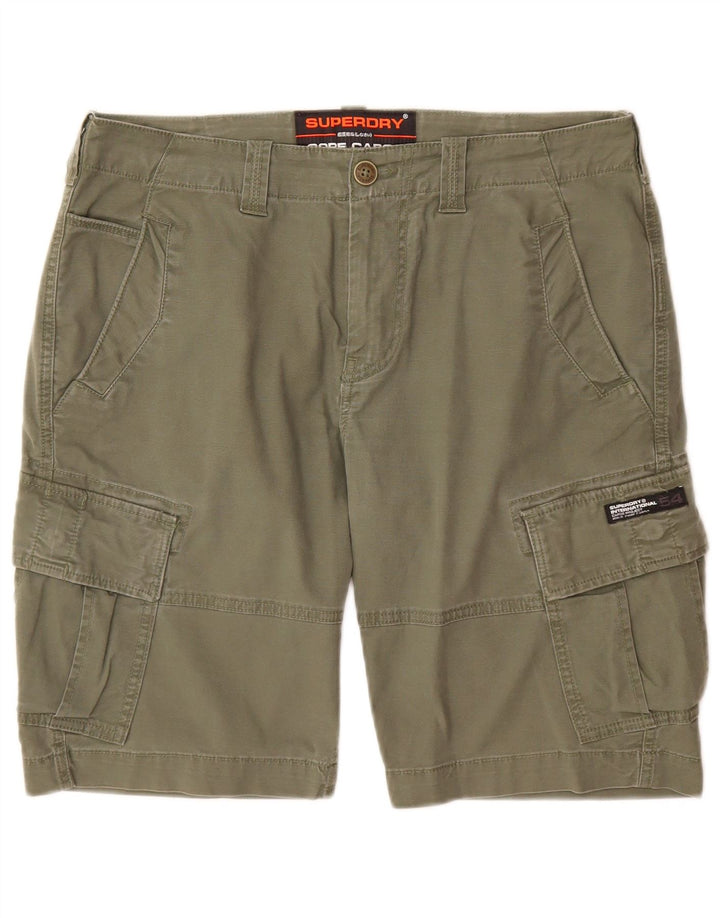 Superdry Mens Cargo Shorts W32 Medium Khaki Cotton