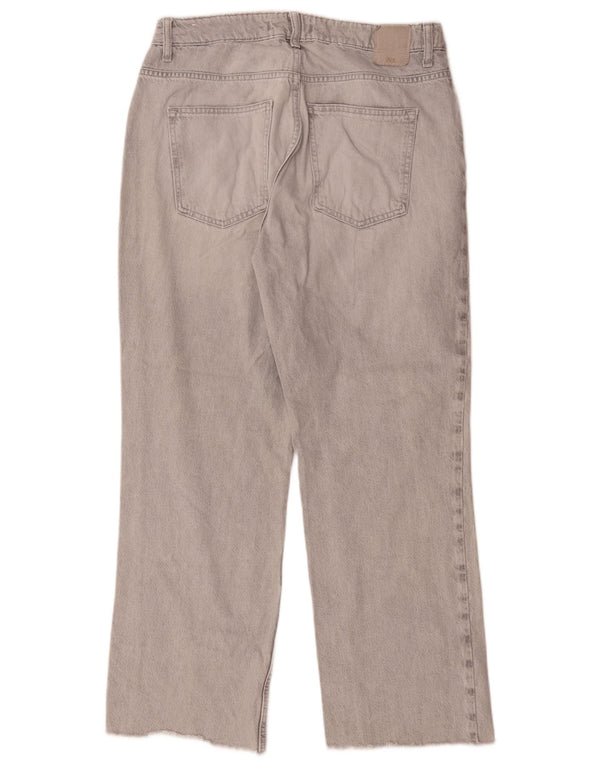 Zara Jeans rectos para mujer EU 42 Large W32 L28 Algodón gris