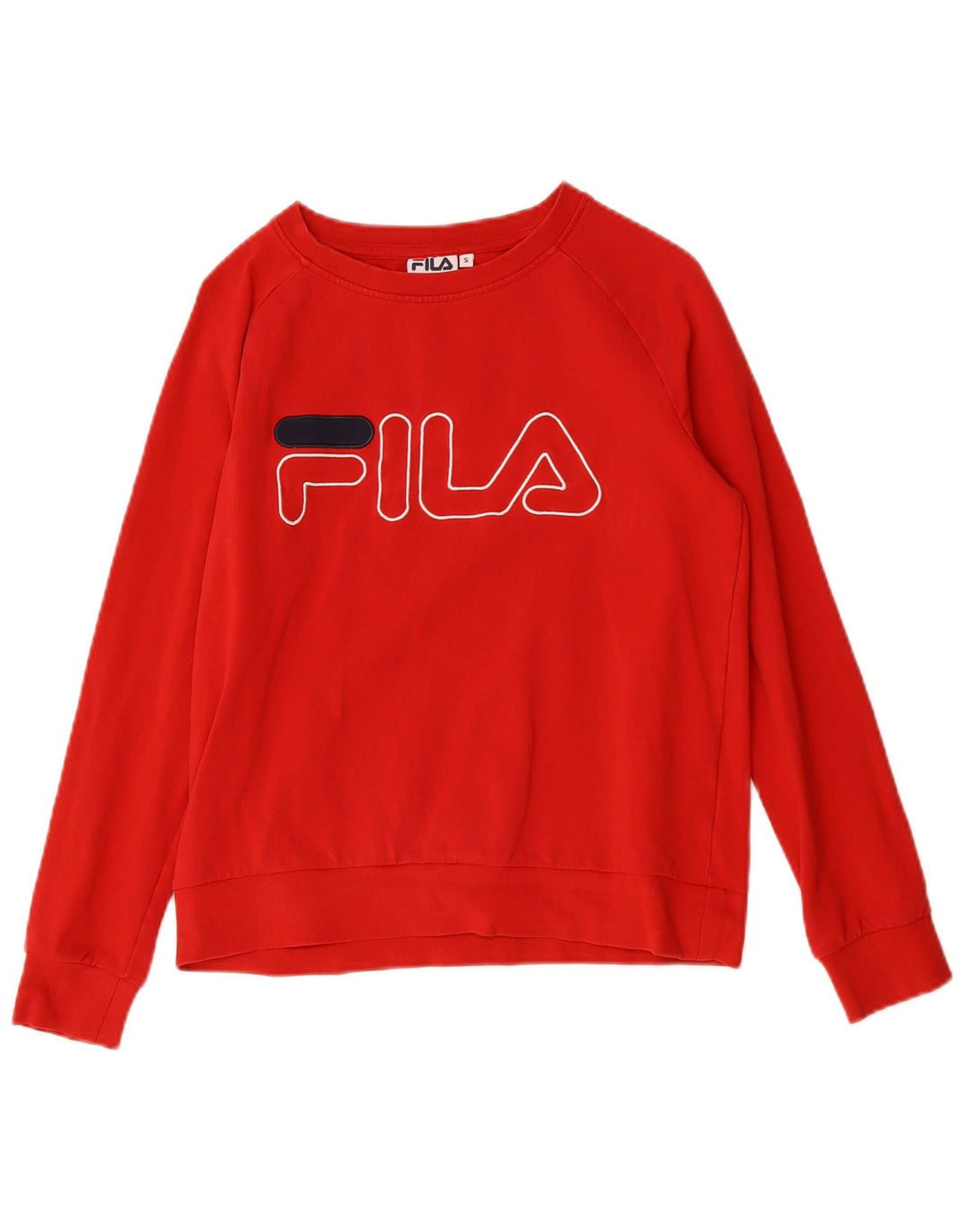 Fila Womens Graphic Sweatshirt Jumper UK 10 Small Red Cotton