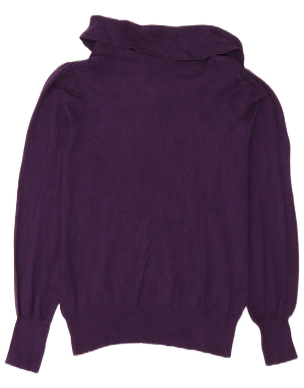 Marks & Spencer Dame Rullehals Sweater UK 12 Medium Lilla Viscose