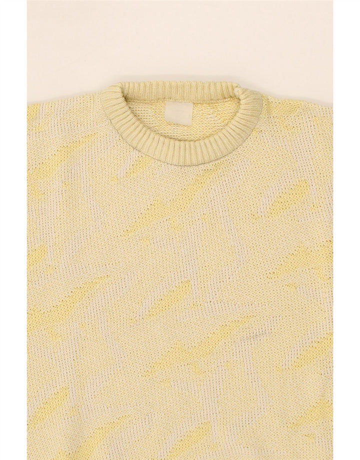 VINTAGE Womens Crew Neck Jumper Sweater UK 12 Medium Yellow Vintage Vintage and Second-Hand Vintage from Messina Hembry 