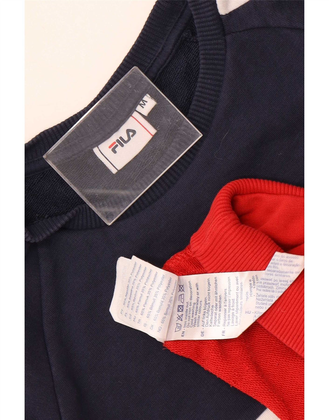 Bluza męska Fila Sweter Średni granatowy, bawełniany blok kolorów