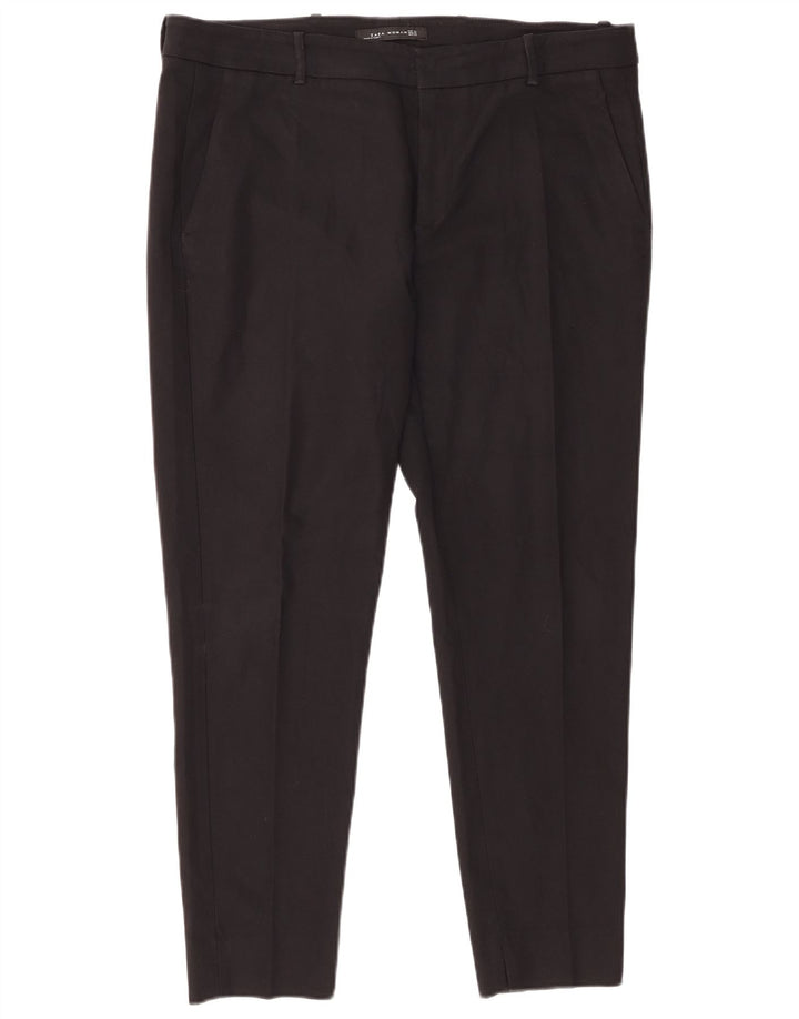 Zara Dame Slim Chino Bukser XL W32 L28 Sort Polyester