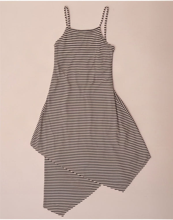Abito asimmetrico senza maniche per bambina River Island 9-10 anni a righe bianche
