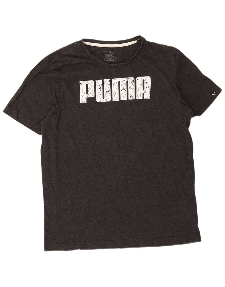 Puma Herren Grafik-T-Shirt-Oberteil aus mittelgrauer Baumwolle