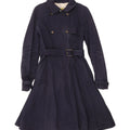 Hobbs Trench-Coat Femme UK 12 Coton Bleu Marine Moyen