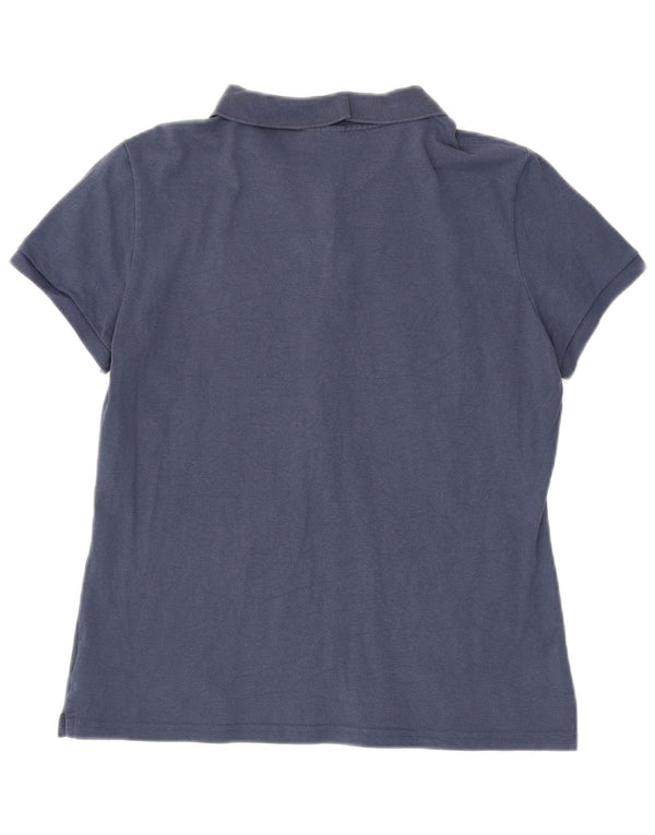 Lacoste Damen Poloshirt Größe 46 XL Marineblaue Baumwolle