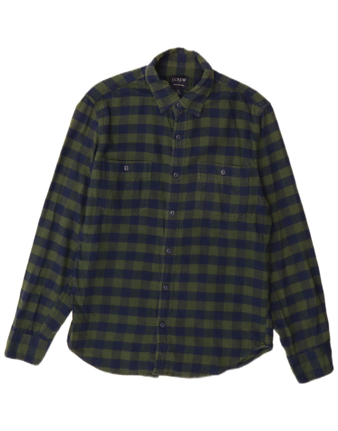 J. Crew Herre Flanelskjorte Medium Blå Ternet Bomuld