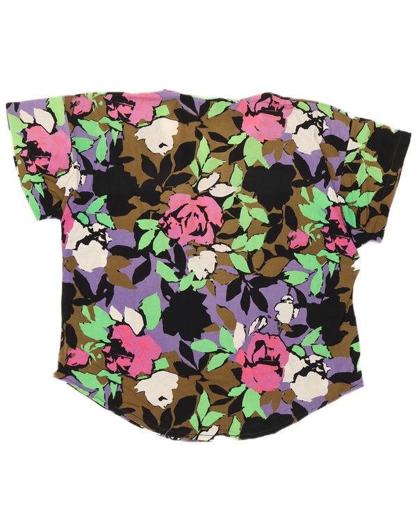 Vintage Womens Blouse Top UK 16 Large Multicoloured Floral
