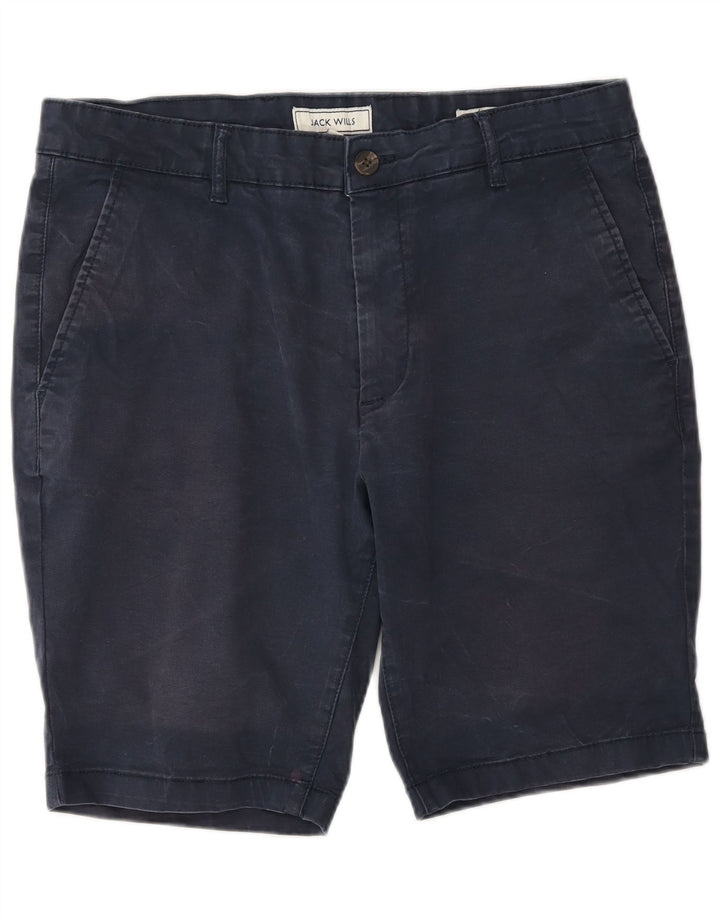 Jack Wills Mens Chino Shorts W34 Large Navy Blue Cotton