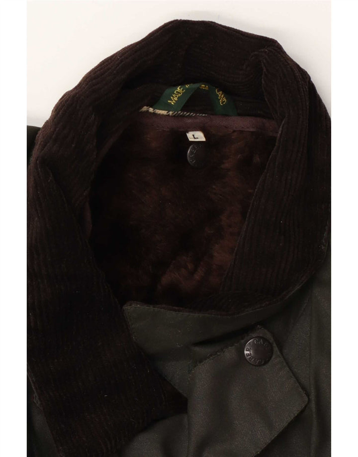 Vintage Mens Waxed Cotton Jacket UK 40 Large Green