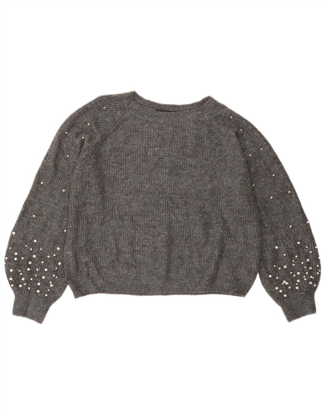 Marks & Spencer Dame Boat Neck Jumper Sweater UK 14 Medium Grey Flecked