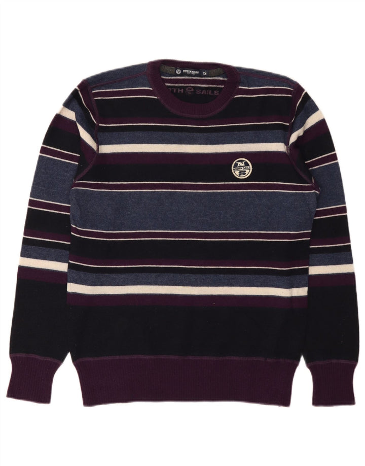 North Sails Mens Crew Neck Jumper Sweater Small Multicoloured Striped Wool