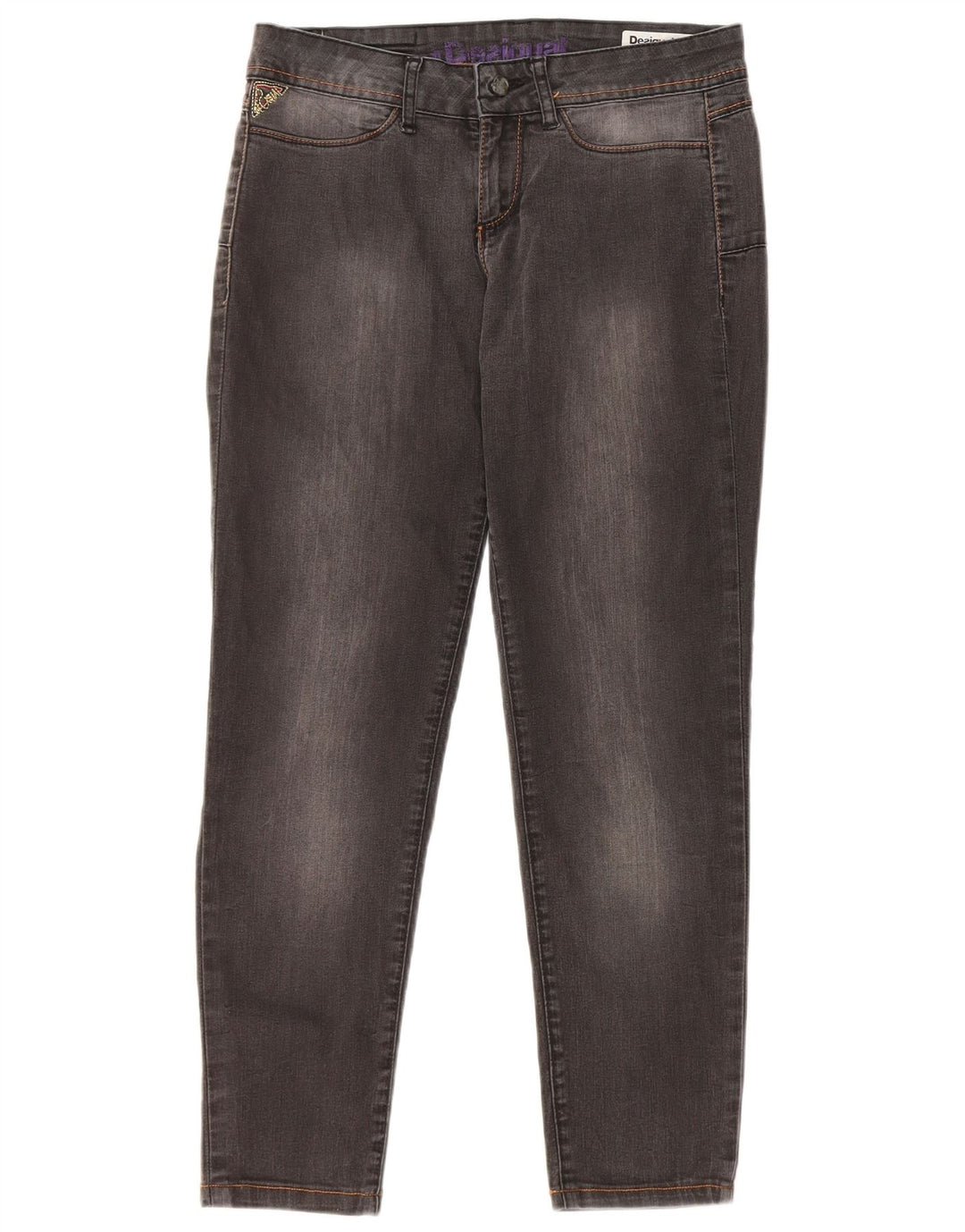 DESIGUAL Damen Slim Jeans W30 L26 Grau