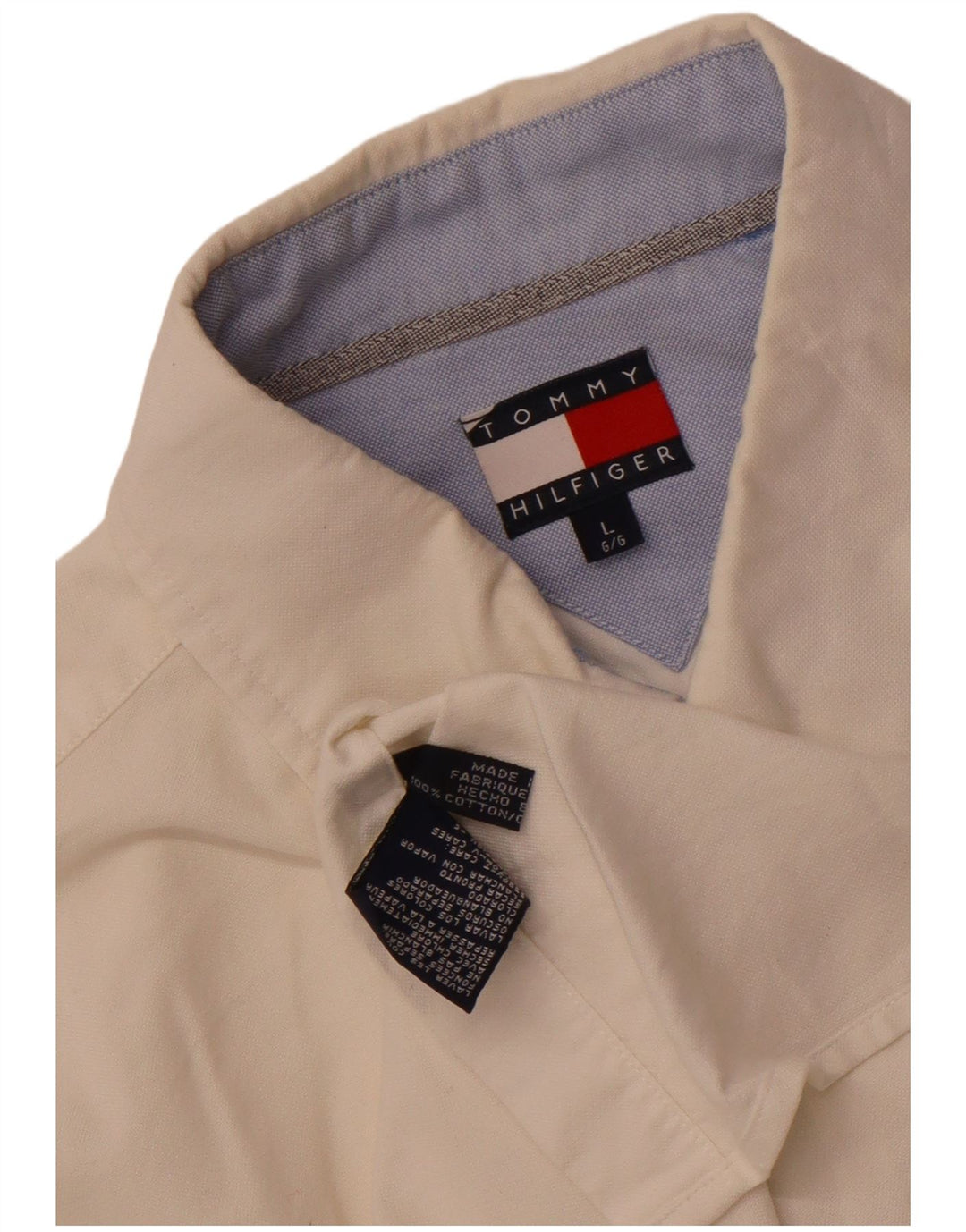 Tommy Hilfiger Herreskjorte Stor Off White Bomuld