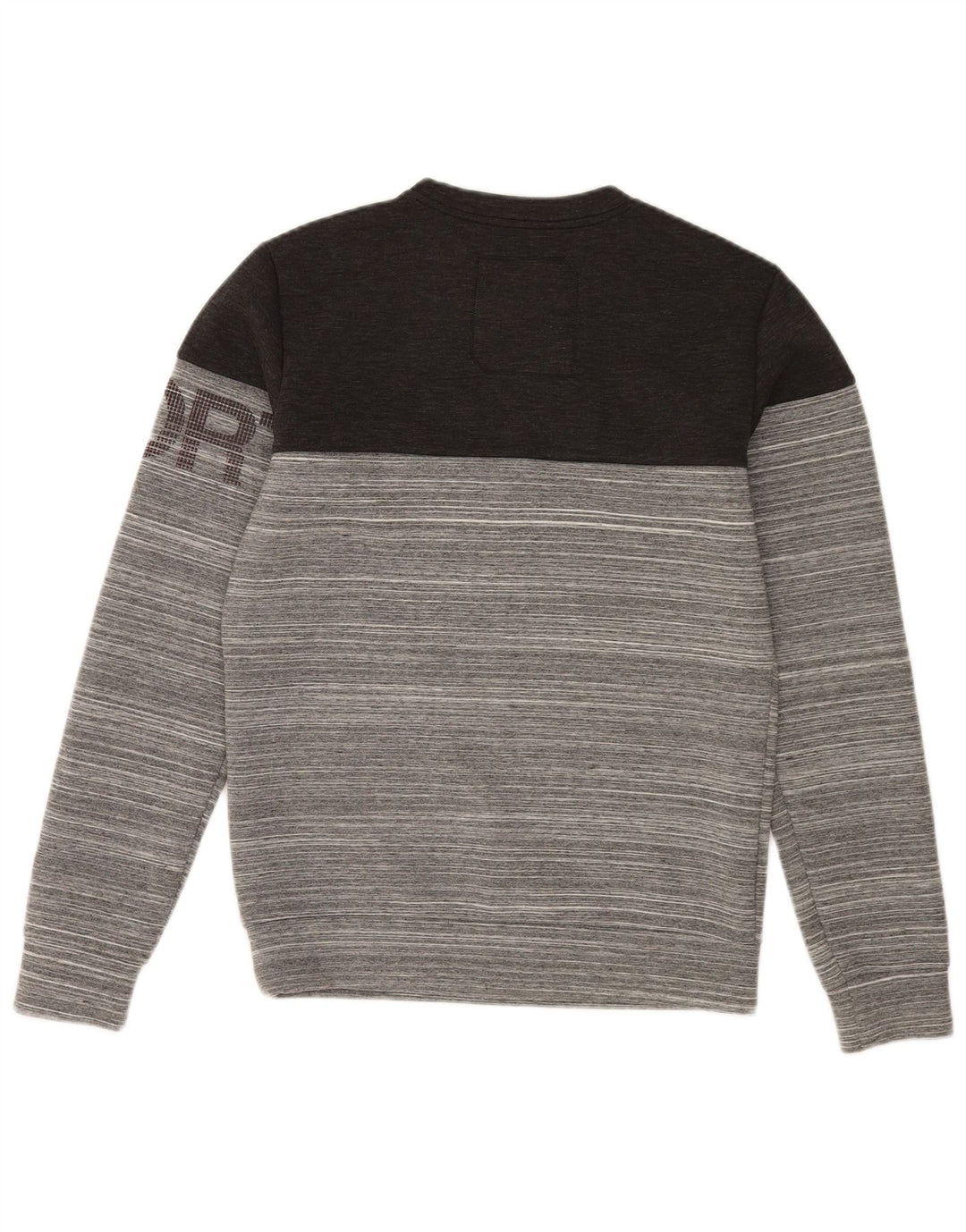 Superdry grafisk sweatshirt til mænd, lille grå stribet polyester
