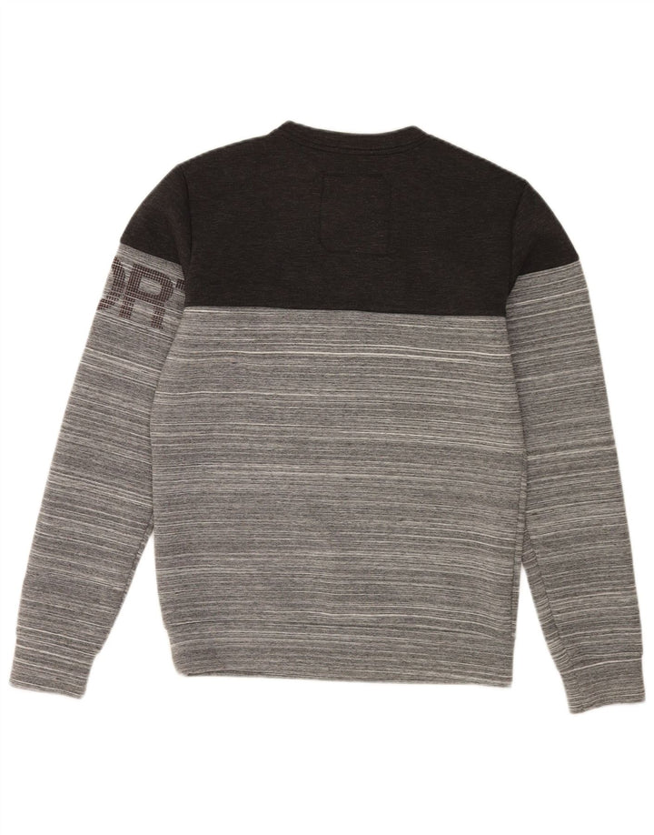 Superdry grafisk sweatshirt til mænd, lille grå stribet polyester