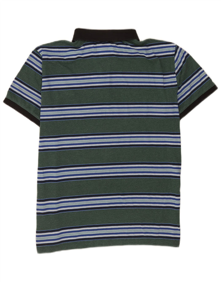 Penguin Mens Short Sleeve Regular Fit Polo Shirt Medium Green Striped
