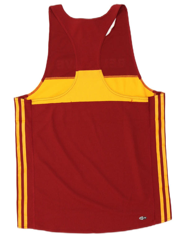 Adidas Mens Climalite Graphic Vest Top UK 40/42 Medium Maroon Colourblock