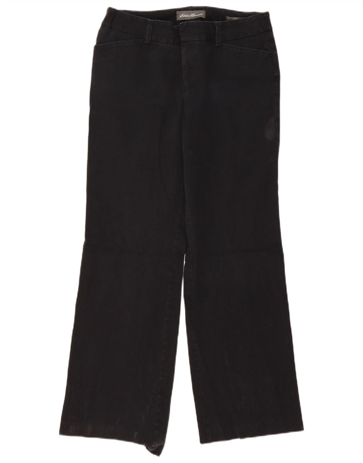 Eddie Bauer Womens Bootcut Casual Trousers US 8 Medium W30 L30 Black Cotton
